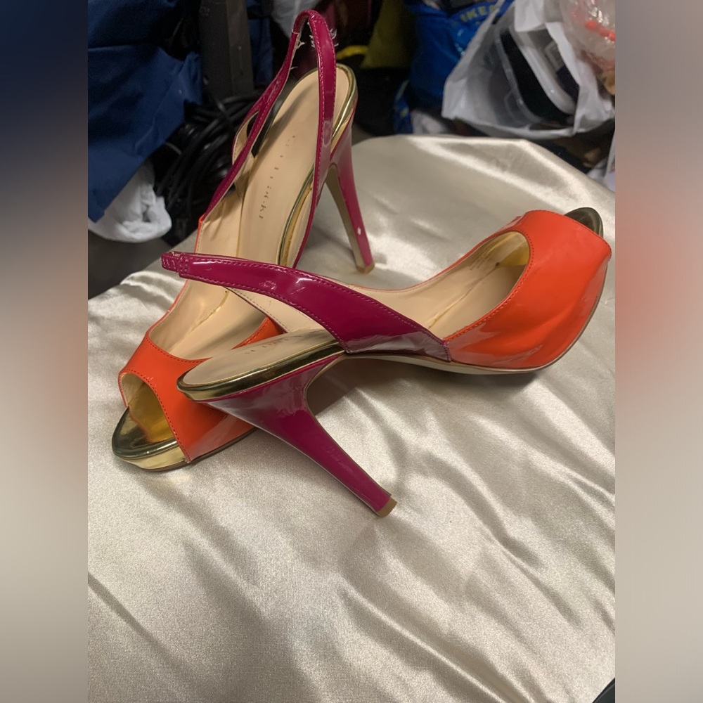 Two-Toned Orange & Berry Pumps